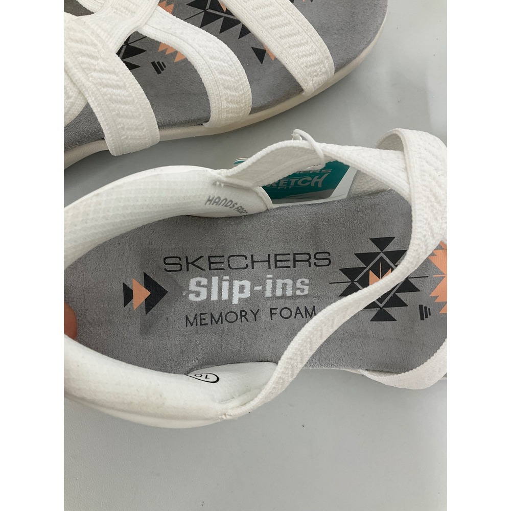 Skechers Slip-ins Reggae Cup My Bestie White Strappy Sandals Womens 10 163544 - Picture 8 of 9